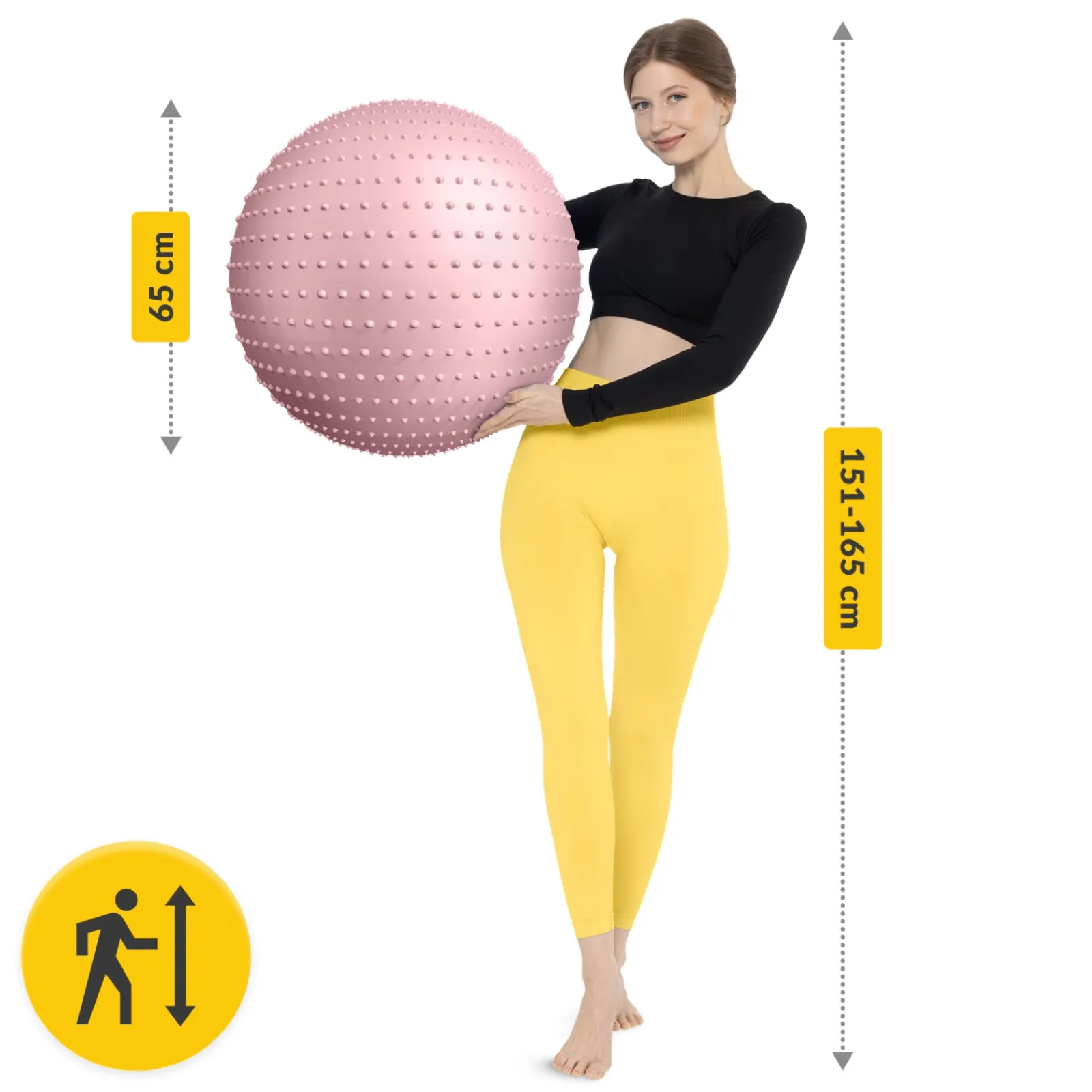 4FIZJO Piłka rehabilitacyjna z kolcami 65 cm różowa