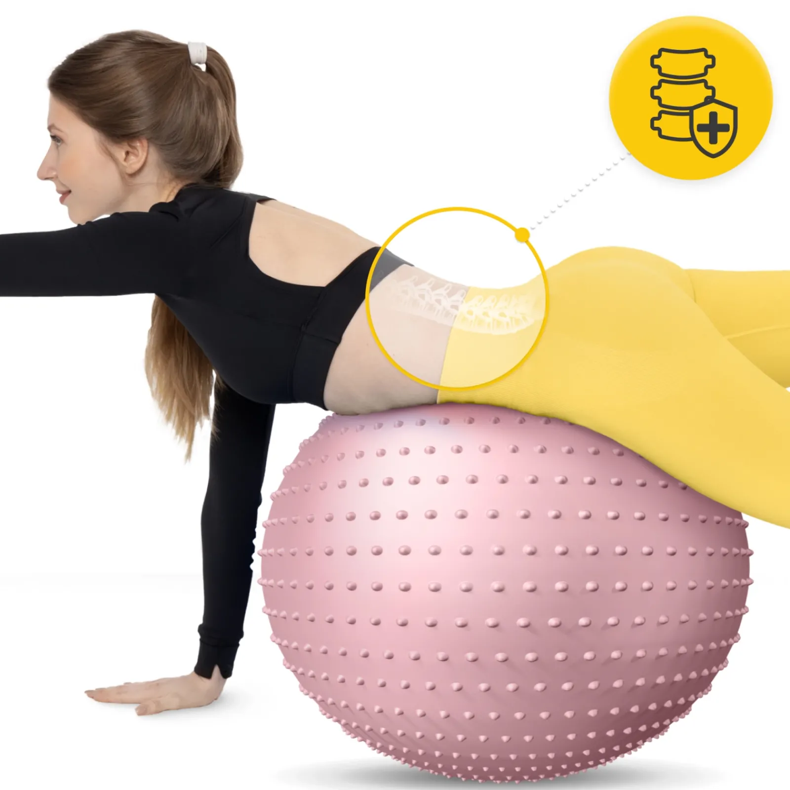 4FIZJO Piłka rehabilitacyjna z kolcami 65 cm różowa