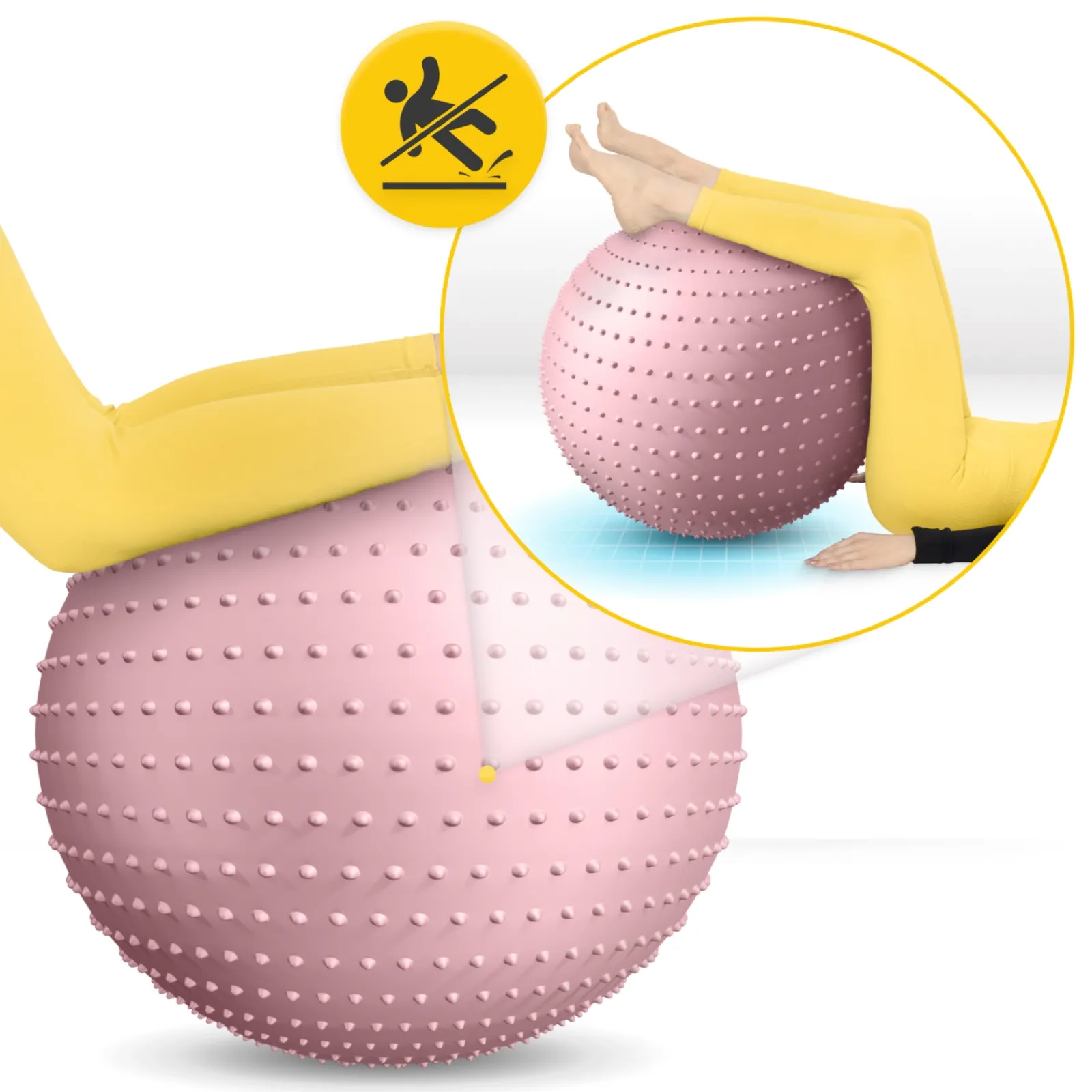 4FIZJO Piłka rehabilitacyjna z kolcami 65 cm różowa