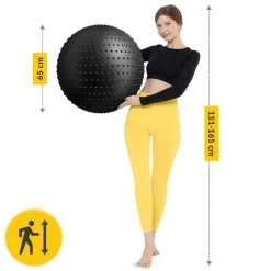 4FIZJO Piłka rehabilitacyjna z kolcami 65 cm czarna Outlet