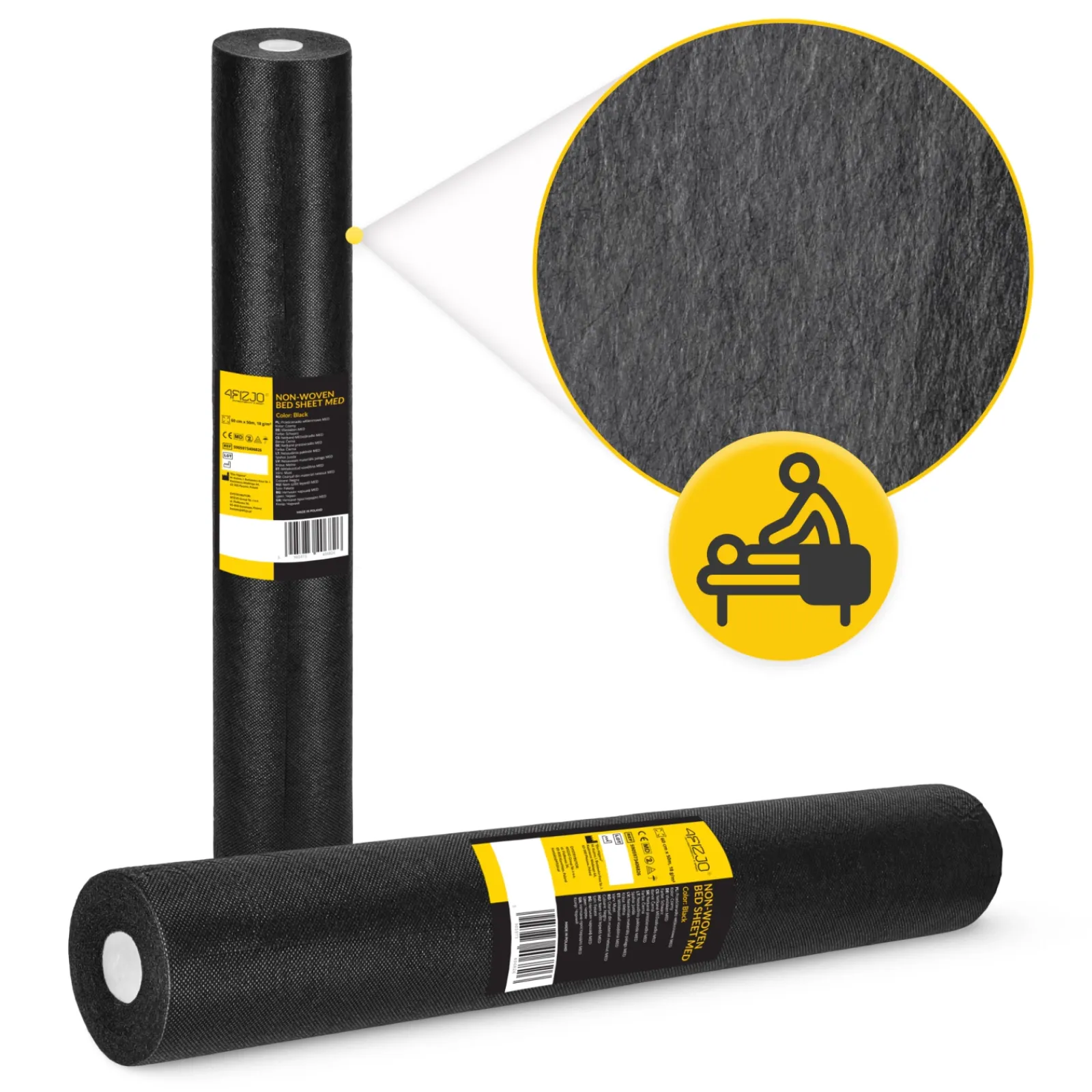 4FIZJO Podkład medyczny w rolce MED 60 cm x 50 m Czarny Discount