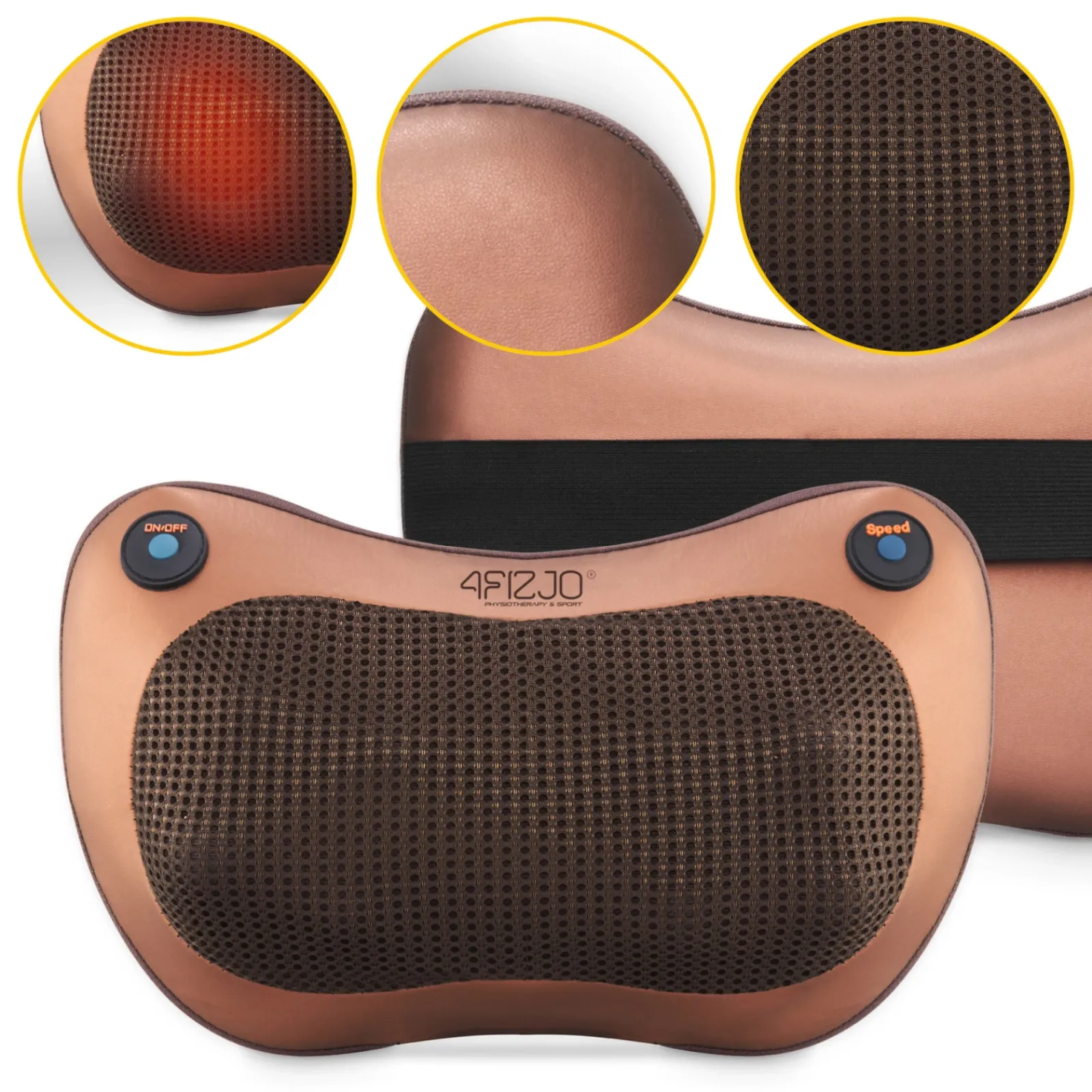 4FIZJO Poduszka masująca SHIATSU PRO+ brązowa Discount
