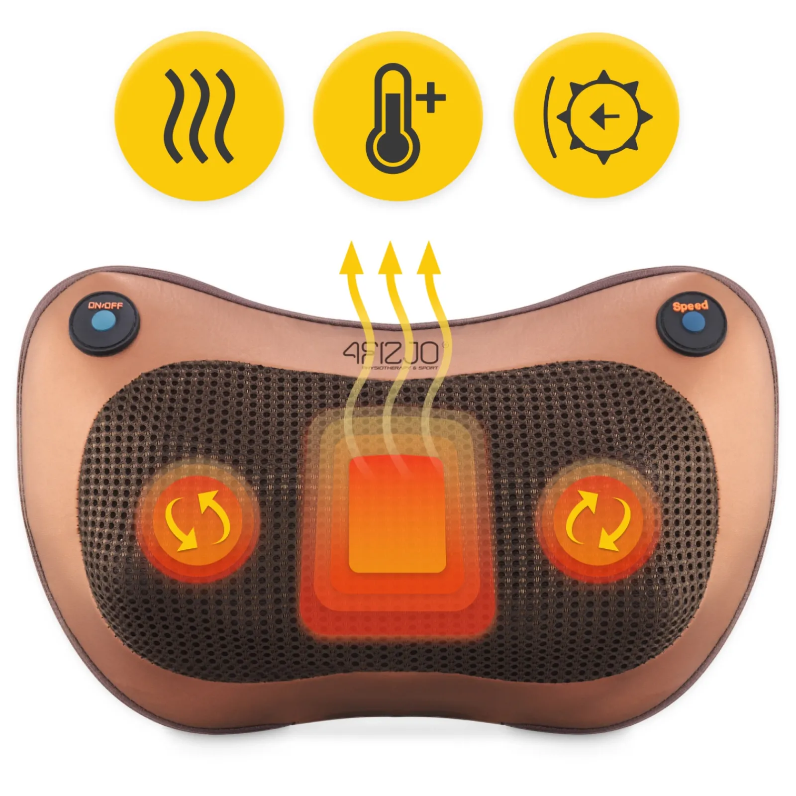 4FIZJO Poduszka masująca SHIATSU PRO+ brązowa Discount