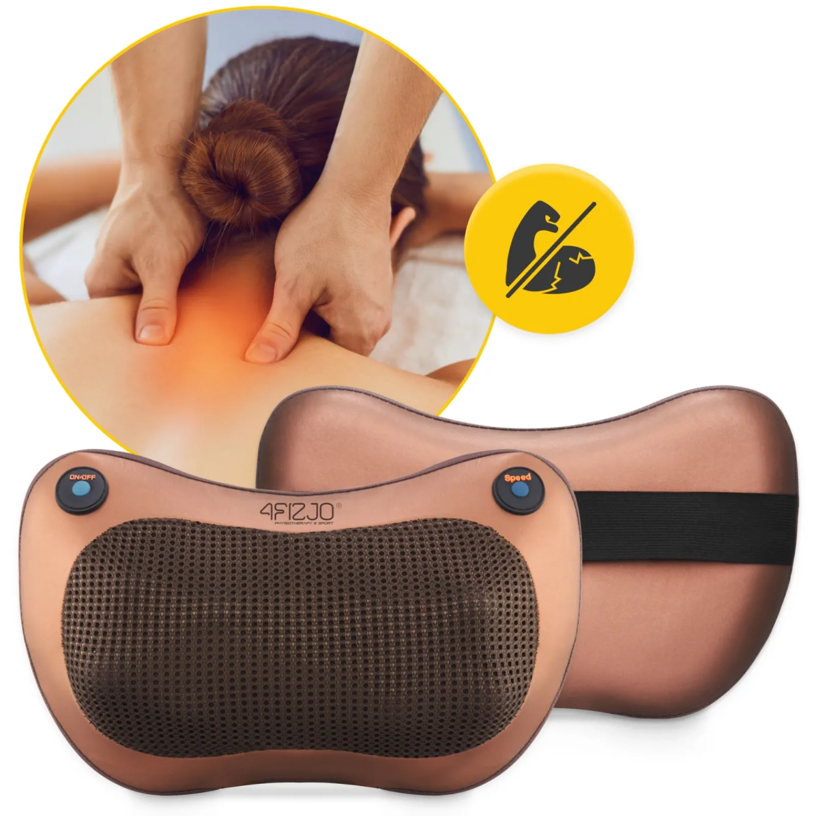 4FIZJO Poduszka masująca SHIATSU PRO+ brązowa Discount