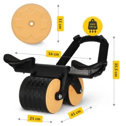 4FIZJO Podwójne koło do ćwiczeń mięśni brzucha AB Wheel Ultra Discount