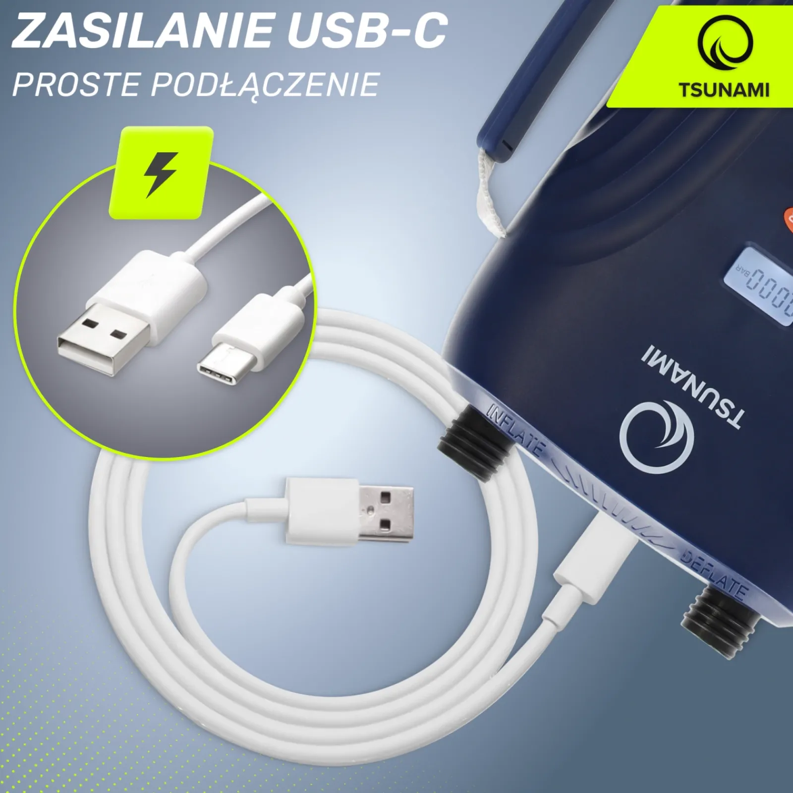 4FIZJO Pompka elektryczna do deski SUP TSUNAMI z akumulatorem Discount