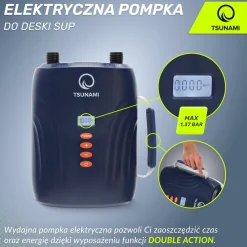 4FIZJO Pompka elektryczna do deski SUP TSUNAMI samochodowa New