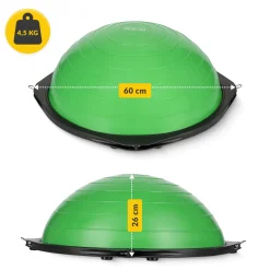 4FIZJO Półpiłka do balansowania równoważna z linkami zielona New