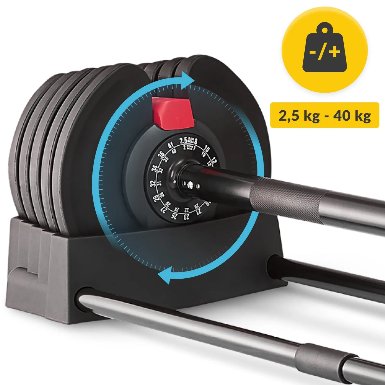 4FIZJO Regulowany hantel i sztanga 2w1 PREMIUM 2,5-40 kg Online