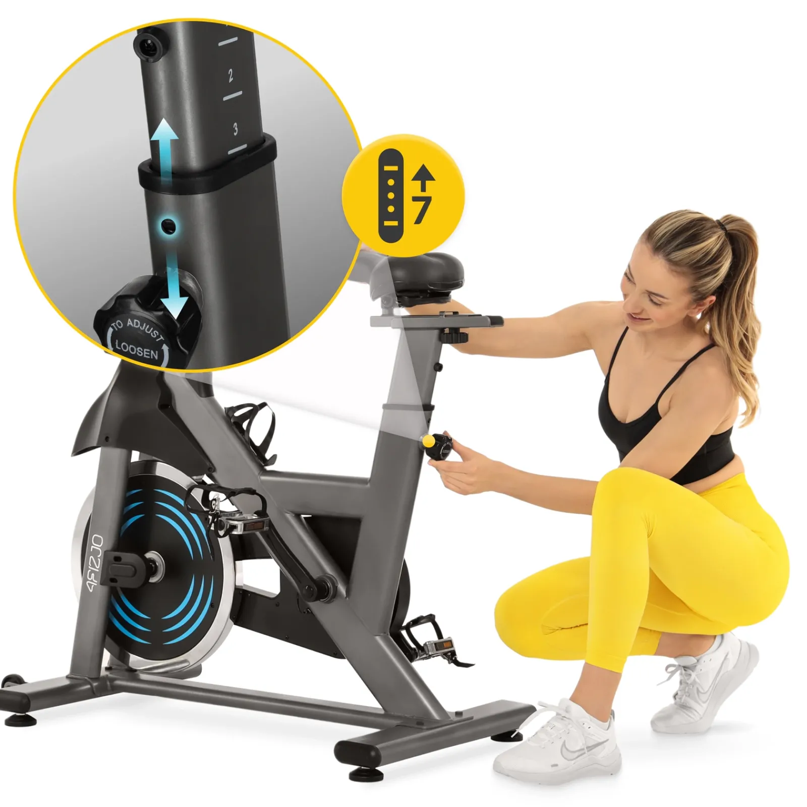 4FIZJO Rower spinningowy mechaniczny RACING szary Online