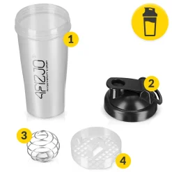 4FIZJO Shaker sportowy PRO do odżywek z siateczką 650 ml Discount