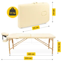 4FIZJO Stół do masażu drewniany 60 cm beżowy Sale