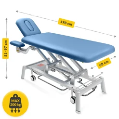 4FIZJO Stół do masażu i rehabilitacji elektryczny PURE+ Niebieski New