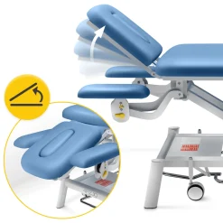 4FIZJO Stół do masażu i rehabilitacji elektryczny PURE+ Niebieski New