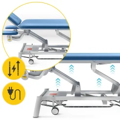4FIZJO Stół do masażu i rehabilitacji elektryczny PURE+ Niebieski New