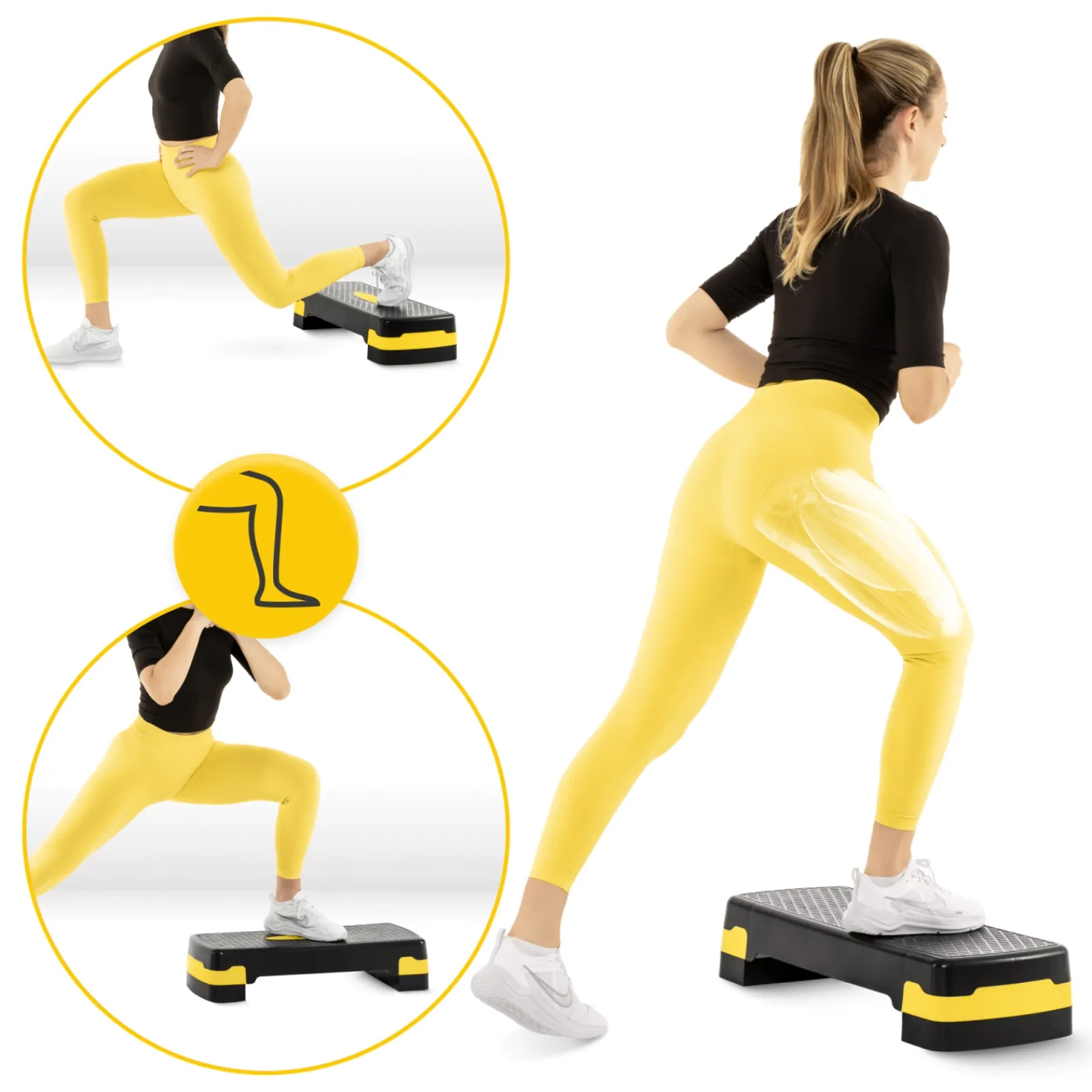 4FIZJO Stepper do aerobiku Standard 2-stopnie żółty Hot