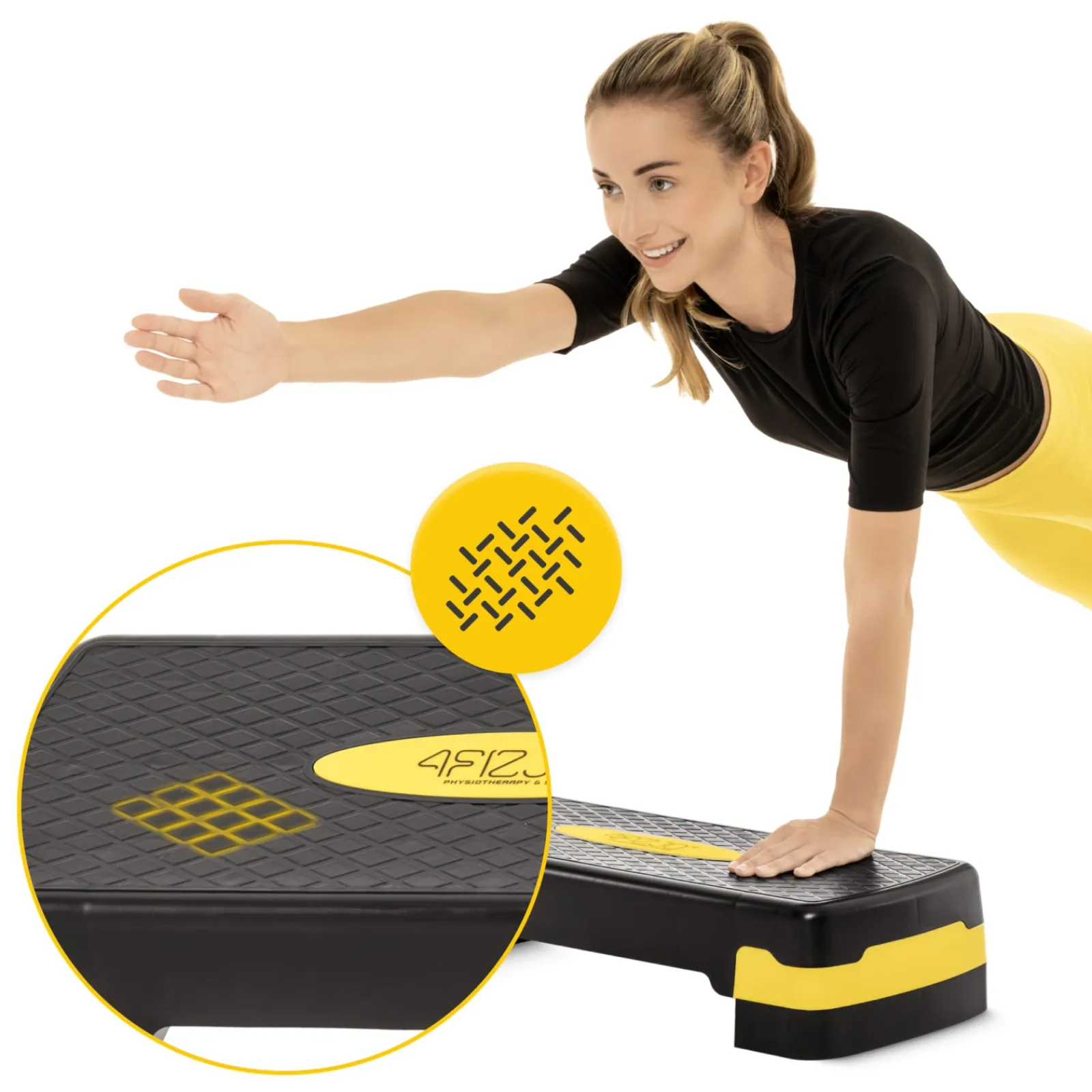 4FIZJO Stepper do aerobiku Standard 2-stopnie żółty Hot