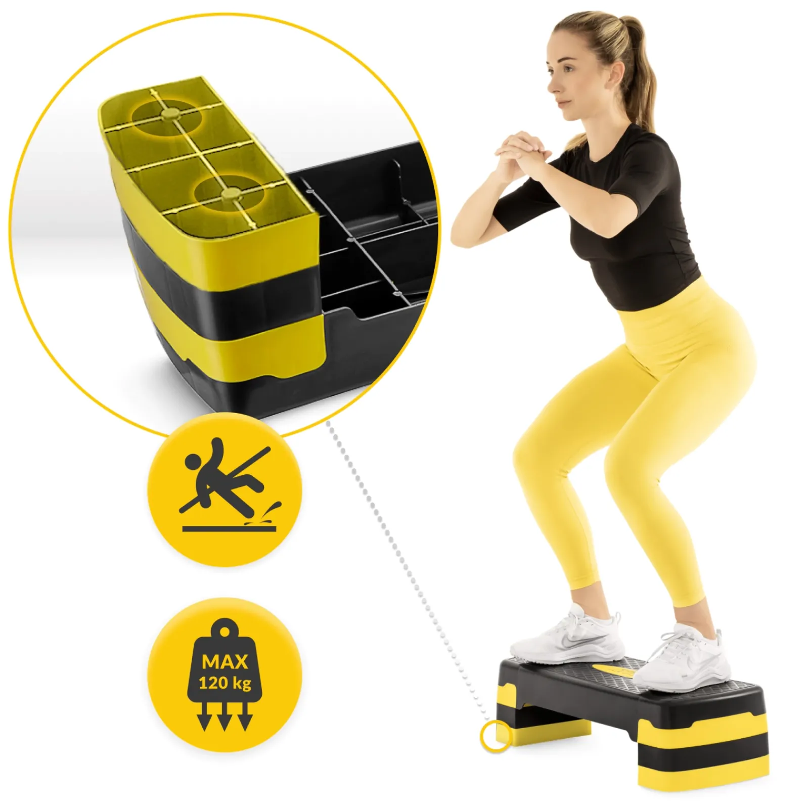 4FIZJO Stepper do aerobiku Standard 3-stopnie żółty Discount
