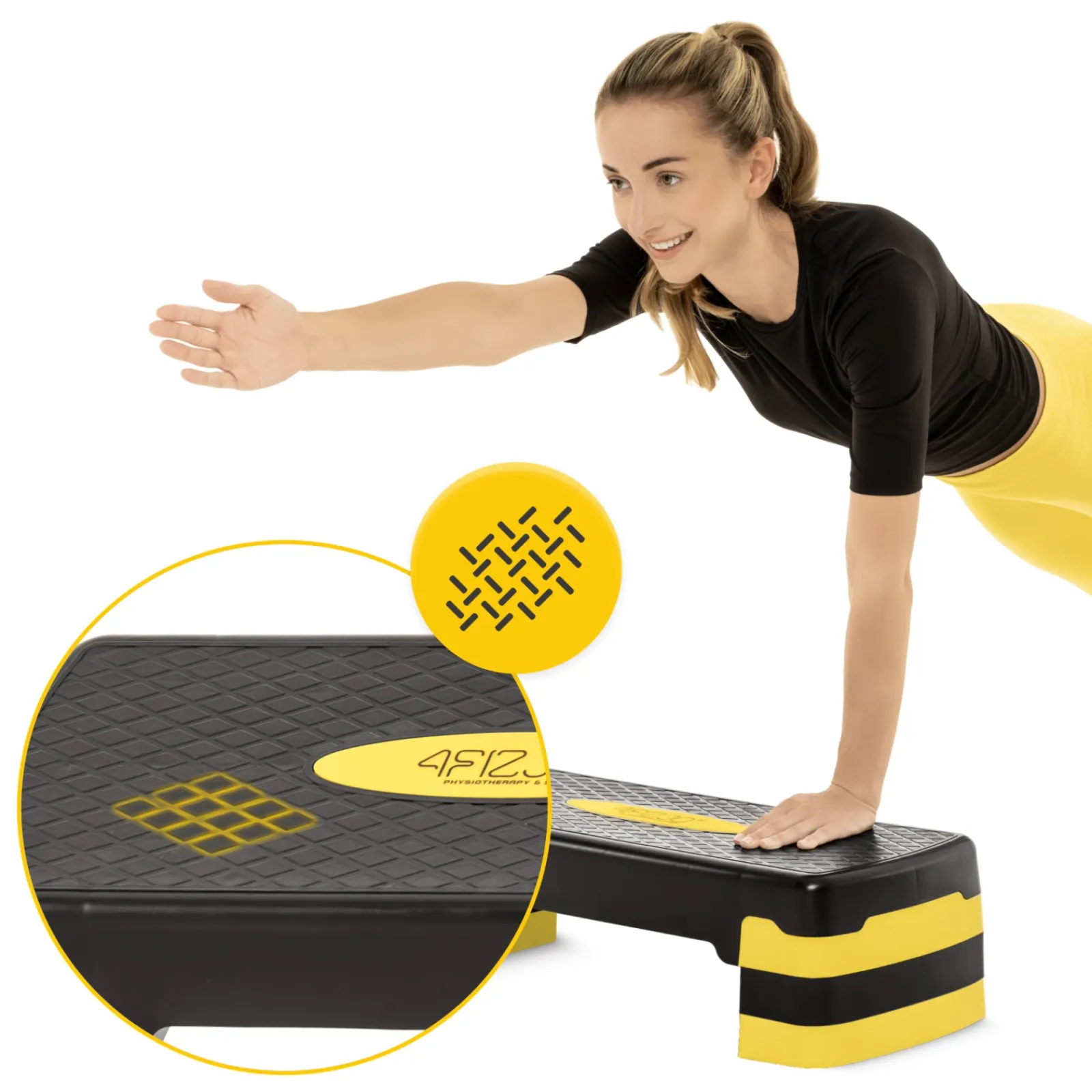 4FIZJO Stepper do aerobiku Standard 3-stopnie żółty Discount