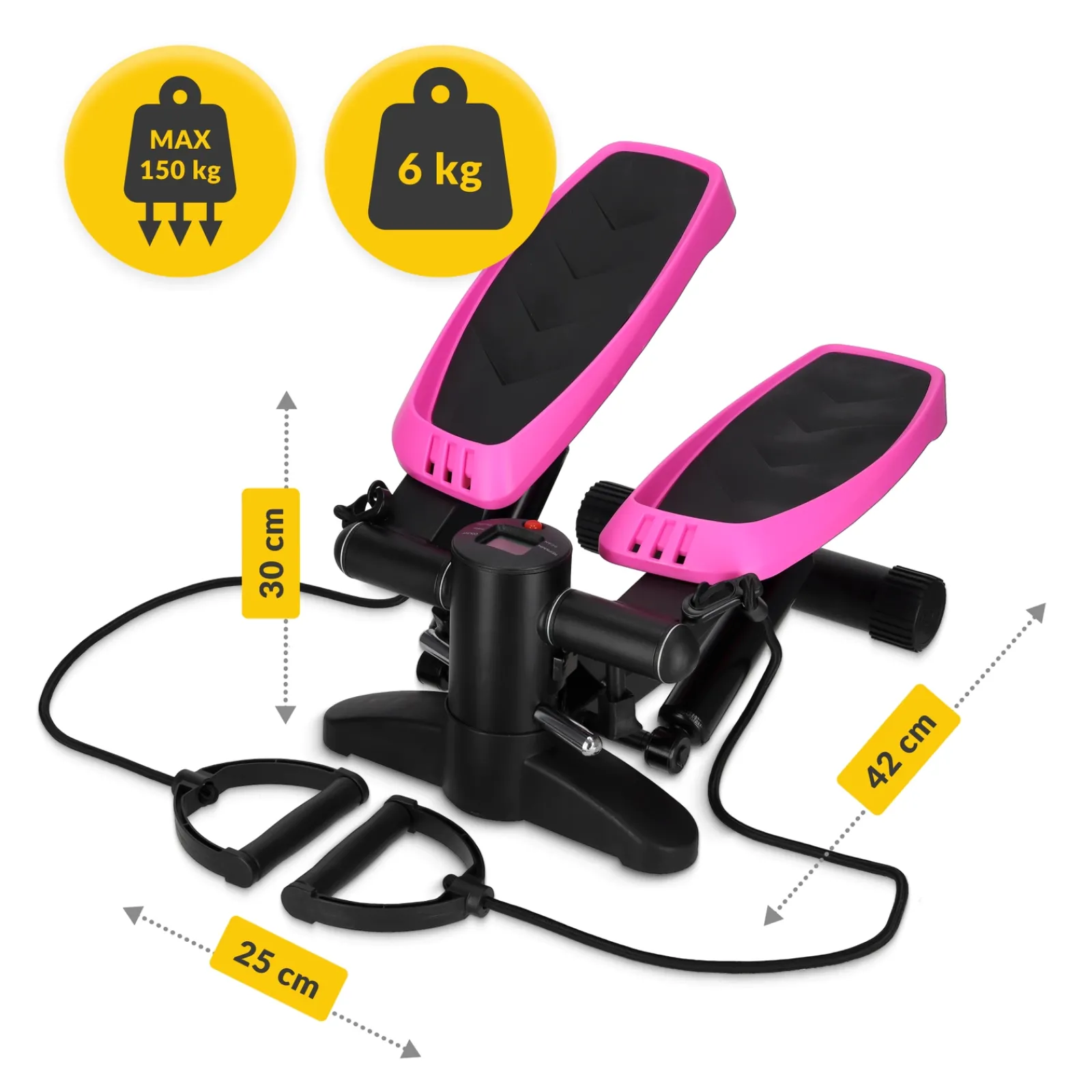 4FIZJO Stepper z ekspanderami różowy New