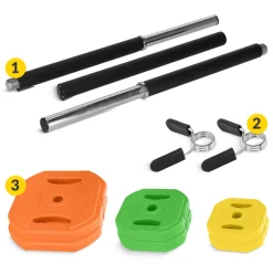 4FIZJO Sztanga składana z obciążeniem bitumicznym 20 kg Online