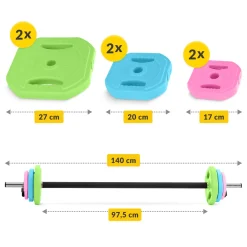4FIZJO Sztanga składana z obciążeniem bitumicznym 20 kg New