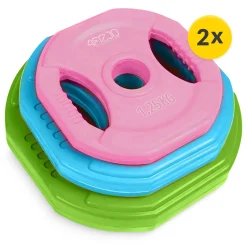 4FIZJO Sztanga treningowa z obciążeniem żeliwnym 20 kg Best