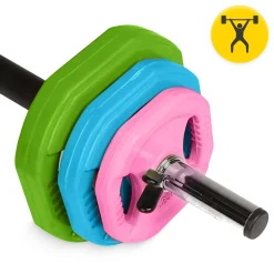4FIZJO Sztanga treningowa z obciążeniem żeliwnym 20 kg Best