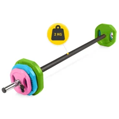 4FIZJO Sztanga treningowa z obciążeniem żeliwnym 20 kg Best