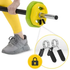 4FIZJO Sztanga treningowa z obciążeniem żeliwnym 20 kg
