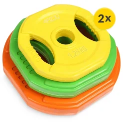 4FIZJO Sztanga treningowa z obciążeniem żeliwnym 20 kg