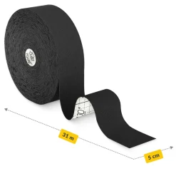 4FIZJO Taśma do kinesiotapingu 5 cm x 31 m Czarny New
