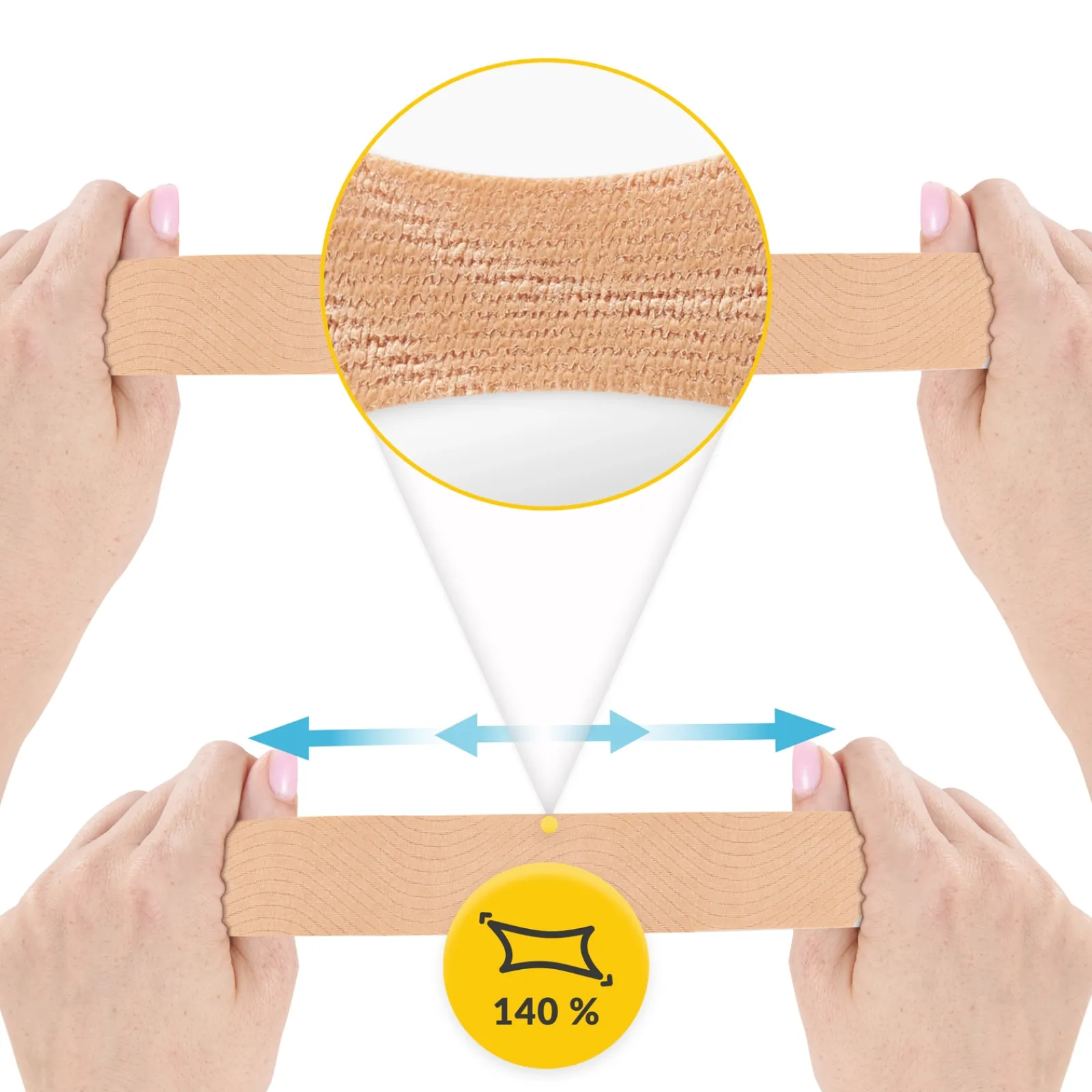 4FIZJO Taśma do kinesiotapingu 7,5 cm x 5 m Beżowy New