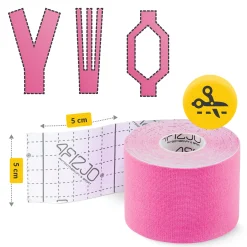 4FIZJO Taśma do kinesiotapingu 5 cm x 5 m Różowy Hot