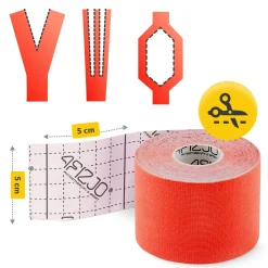 4FIZJO Taśma do kinesiotapingu 5 cm x 5 m Czerwony Sale