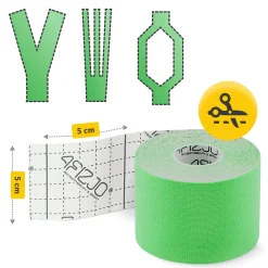 4FIZJO Taśma do kinesiotapingu 5 cm x 5 m Zielony Sale