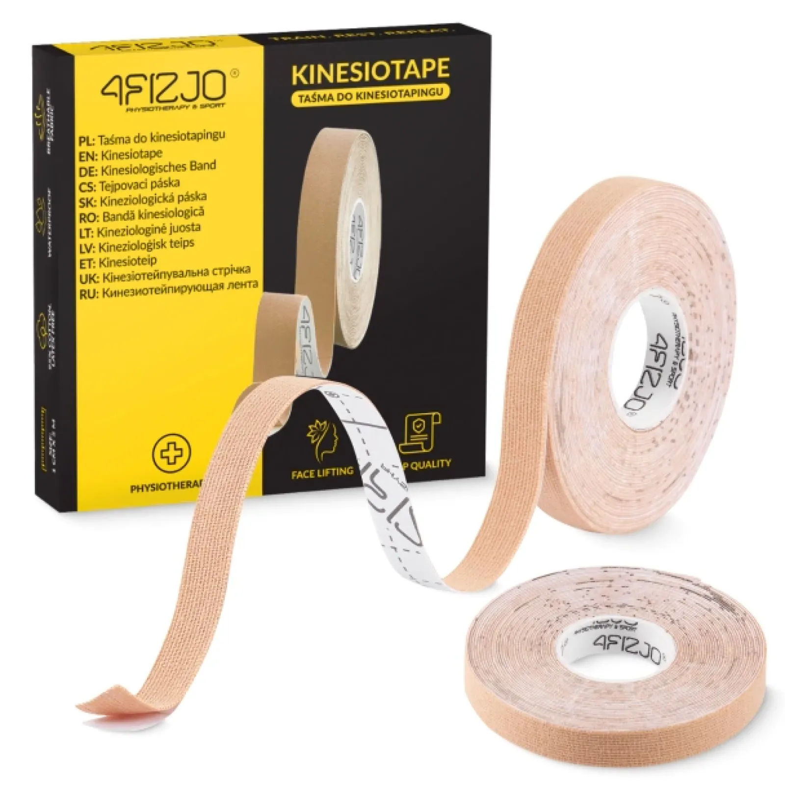 4FIZJO Taśma do kinesiotapingu 5 m x 1 cm Beżowy Discount
