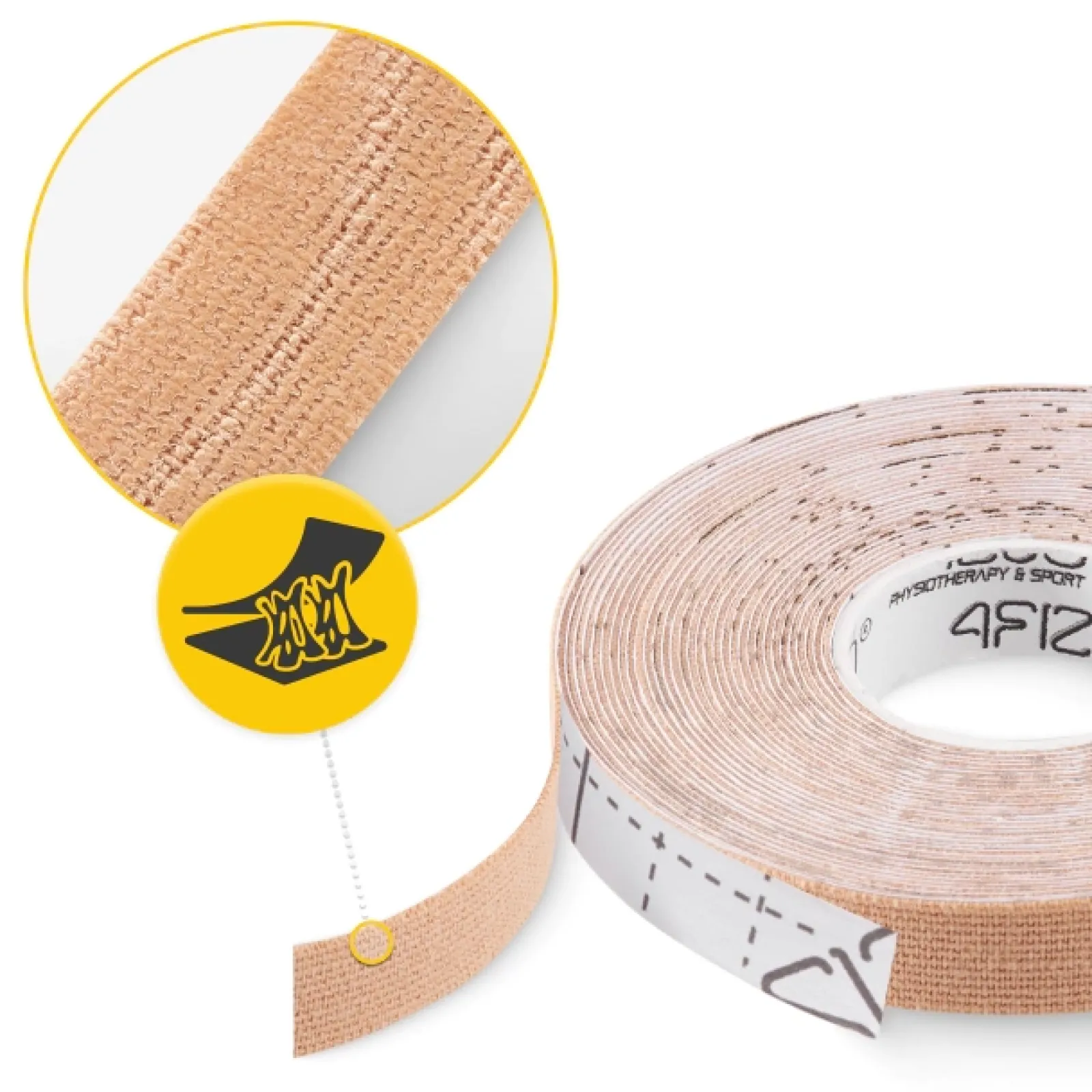 4FIZJO Taśma do kinesiotapingu 5 m x 1 cm Beżowy Discount