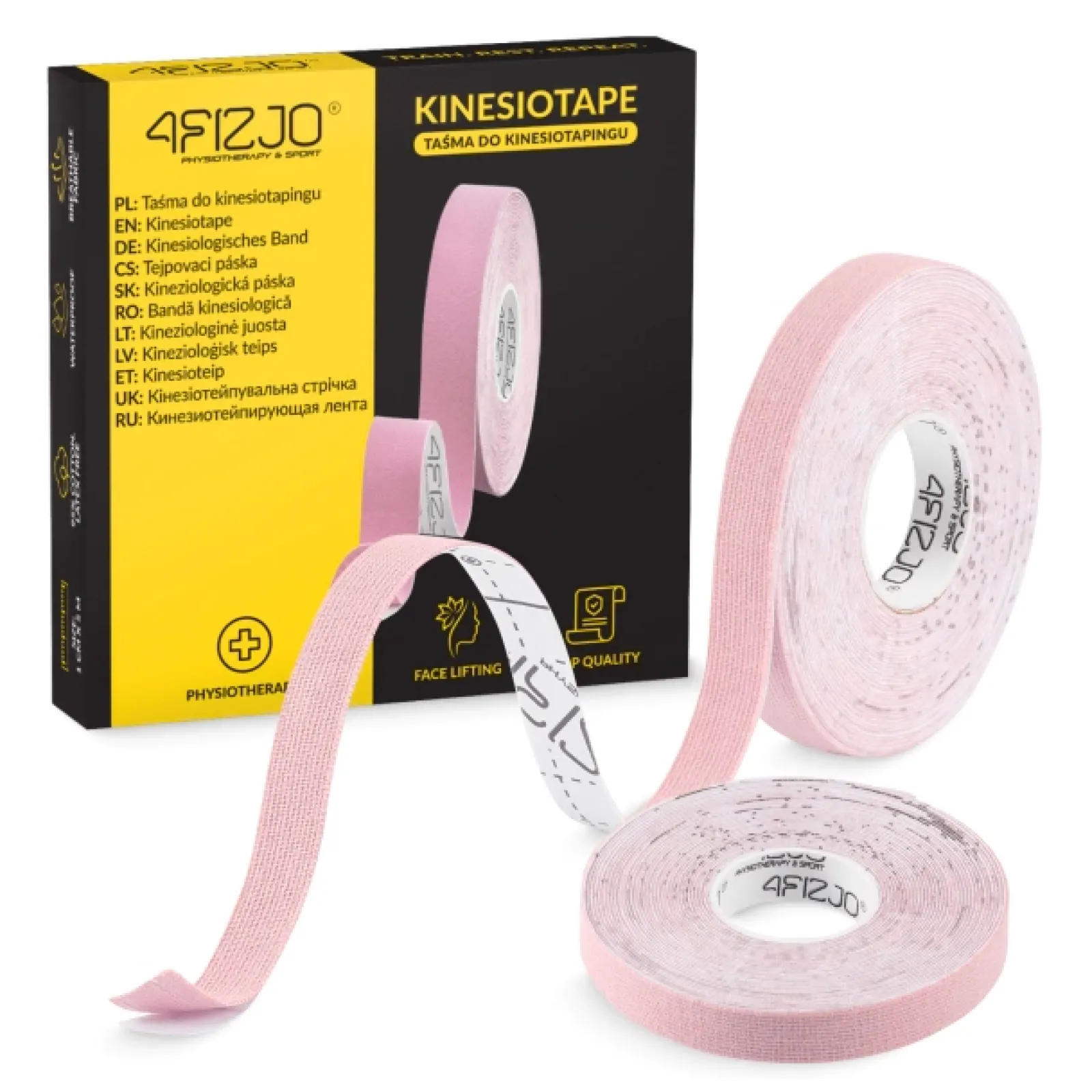 4FIZJO Taśma do kinesiotapingu 5 m x 1 cm Różowy Online