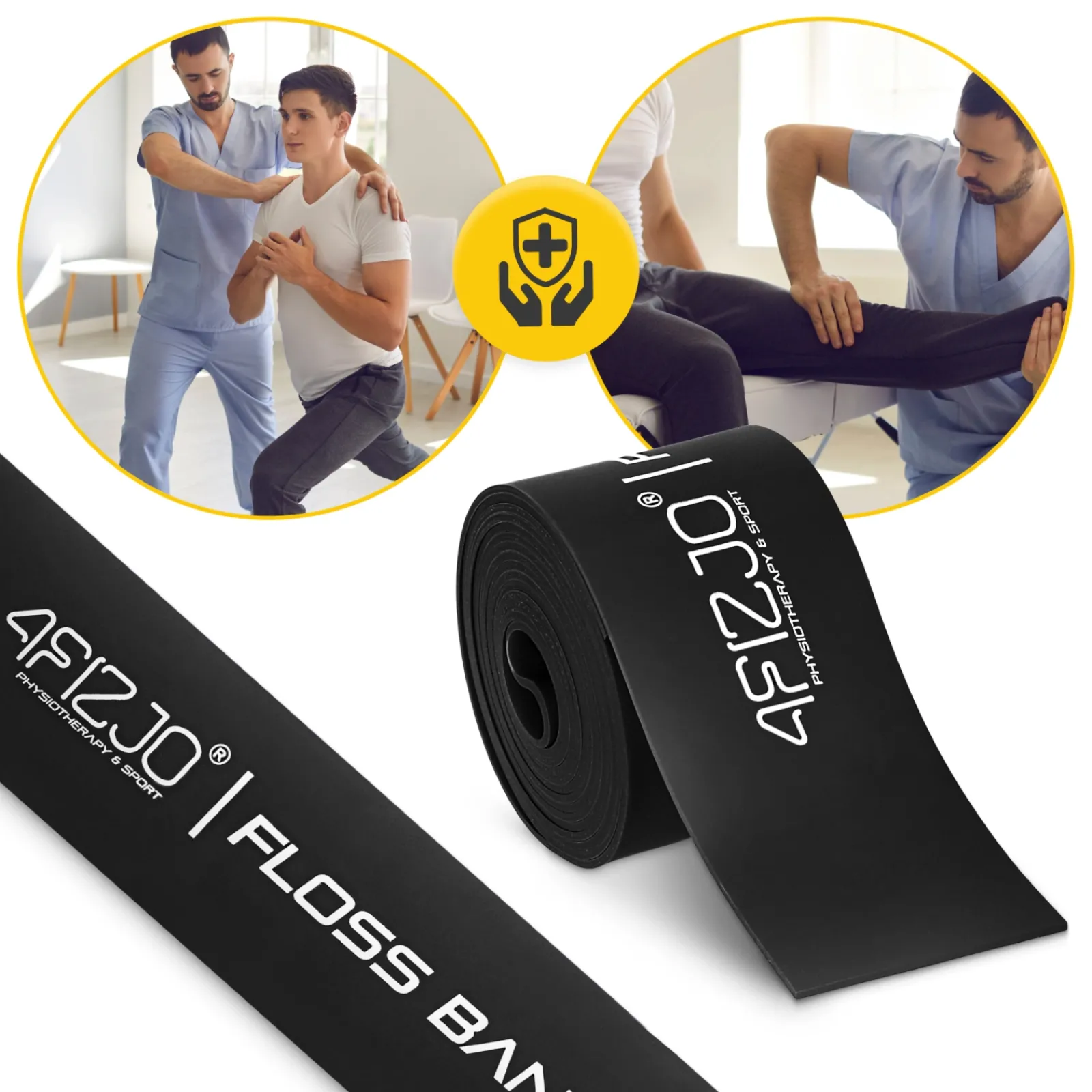 4FIZJO Taśma rehabilitacyjna do ćwiczeń FLOSS BAND 1 mm czarna Discount