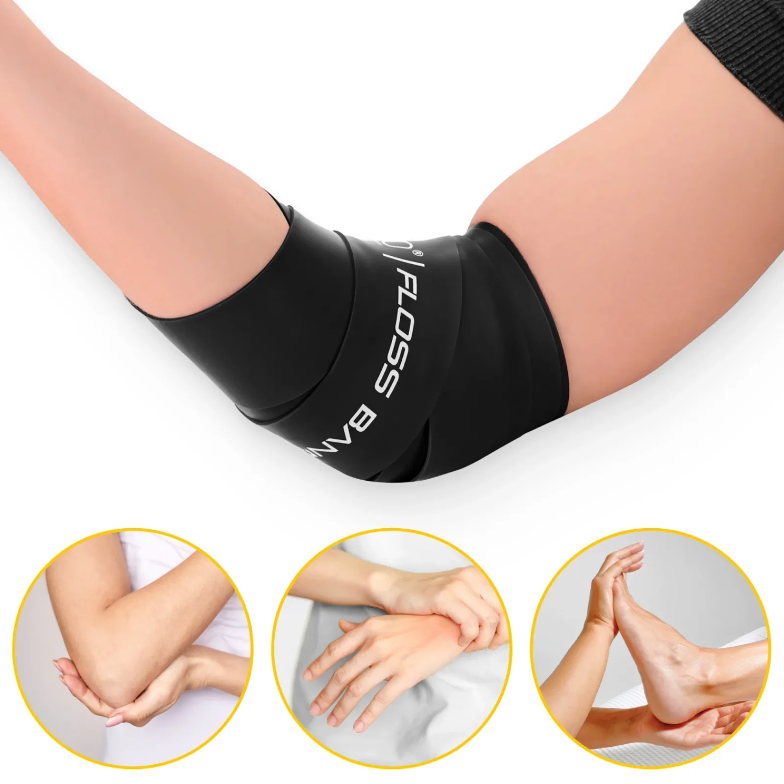4FIZJO Taśma rehabilitacyjna do ćwiczeń FLOSS BAND 1 mm czarna Discount