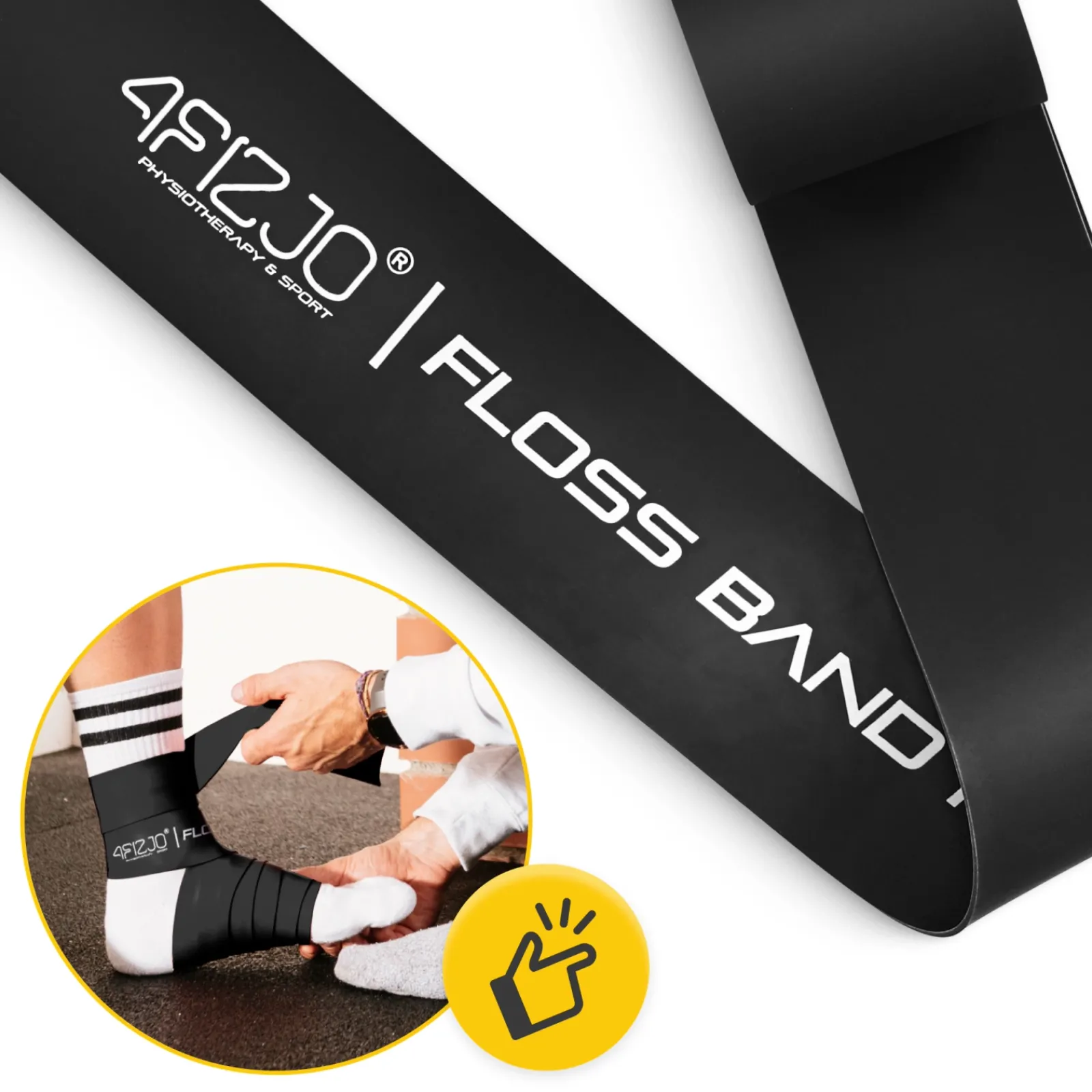 4FIZJO Taśma rehabilitacyjna do ćwiczeń FLOSS BAND 1 mm czarna Discount