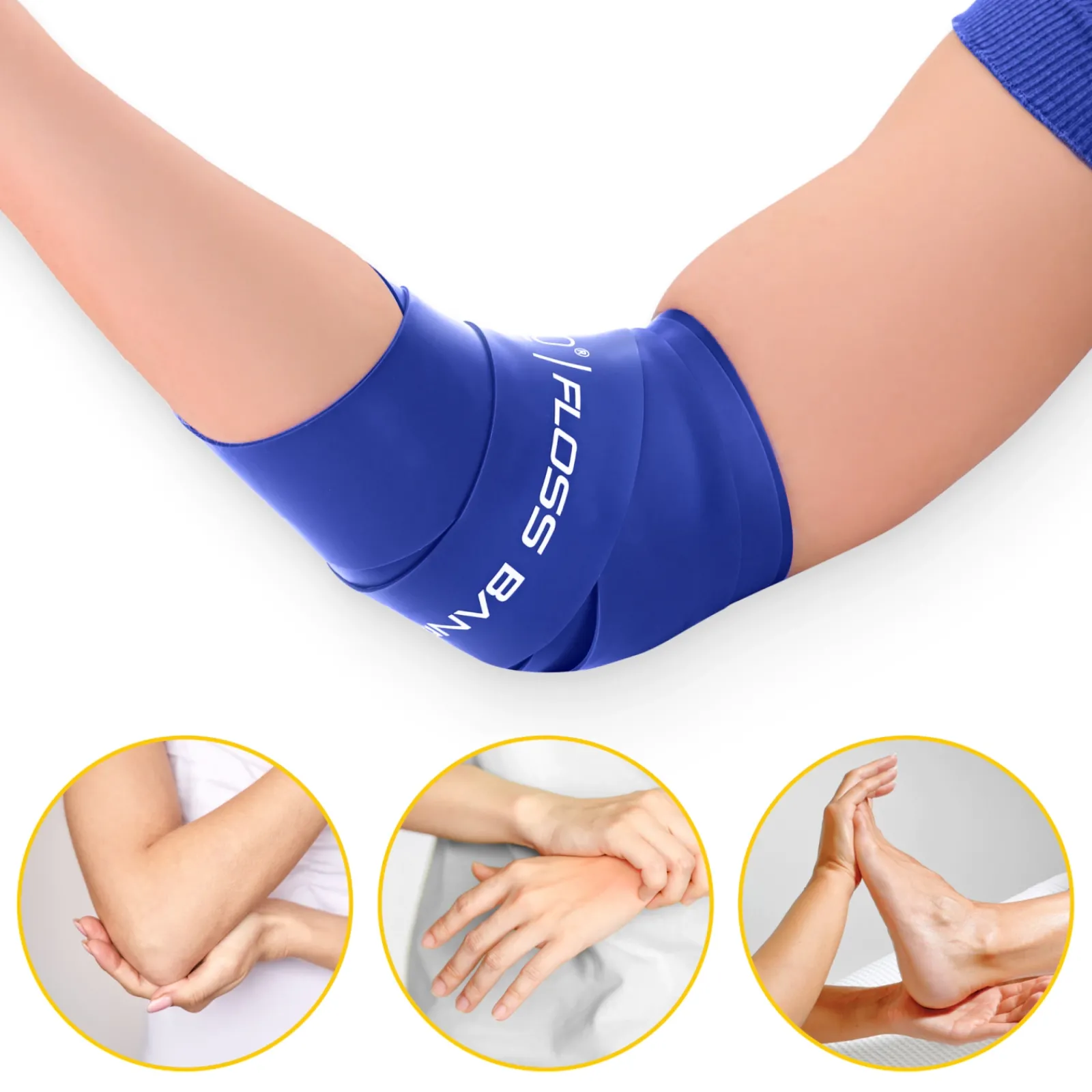 4FIZJO Taśma rehabilitacyjna do ćwiczeń FLOSS BAND 1 mm niebieska