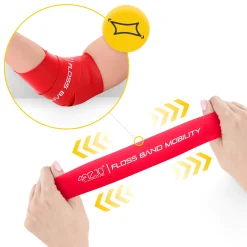 4FIZJO Taśma rehabilitacyjna do ćwiczeń FLOSS BAND 1 mm czerwona Best