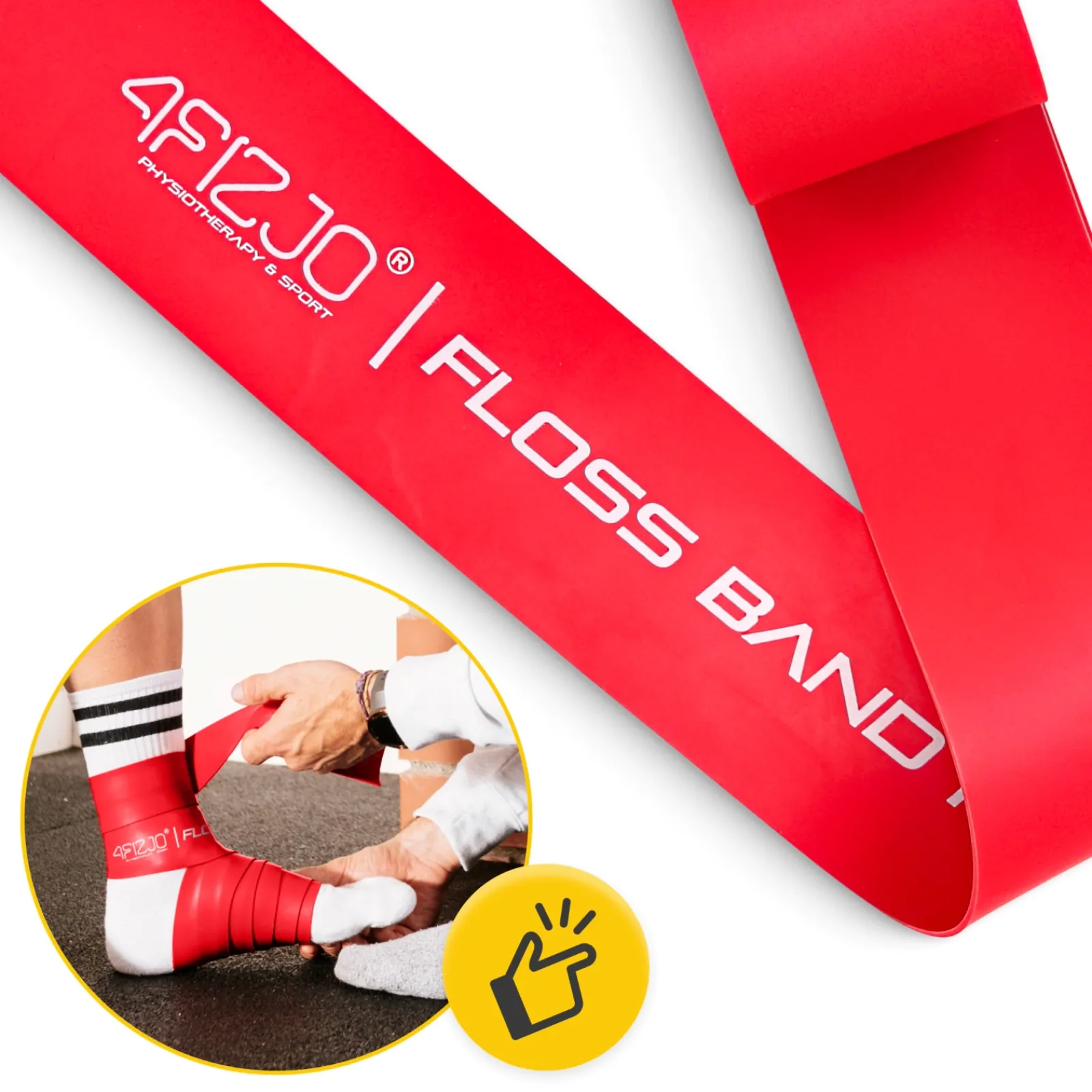 4FIZJO Taśma rehabilitacyjna do ćwiczeń FLOSS BAND 1 mm czerwona Best