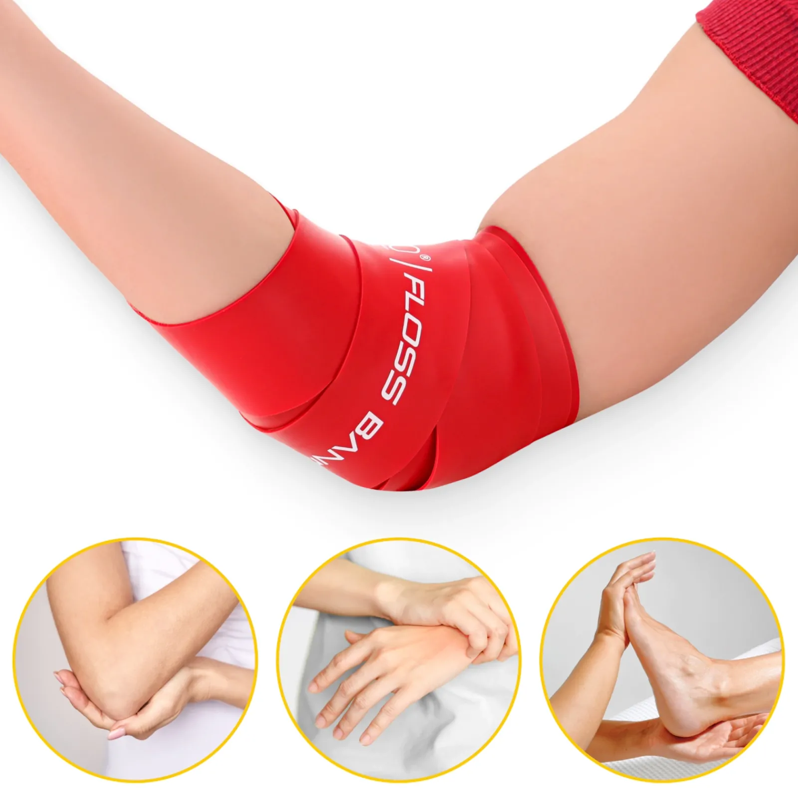 4FIZJO Taśma rehabilitacyjna do ćwiczeń FLOSS BAND 1 mm czerwona Best