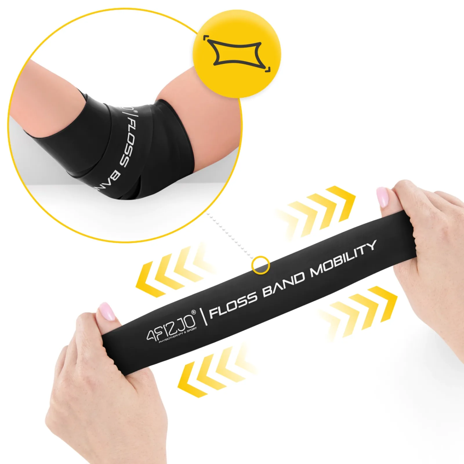 4FIZJO Taśma rehabilitacyjna do ćwiczeń FLOSS BAND 1,5 mm czarna Sale