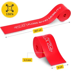 4FIZJO Taśma rehabilitacyjna do ćwiczeń FLOSS BAND 1,5 mm czerwona Hot