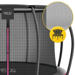 4FIZJO Trampolina ogrodowa dla dzieci PRO 312cm 10FT Różowy / Czarny Outlet