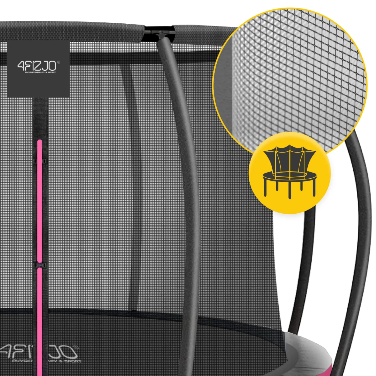 4FIZJO Trampolina ogrodowa dla dzieci PRO 312cm 10FT Różowy / Czarny Outlet